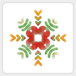 Phulkari - Floral Symmetrical Motif from Folk Embroidery Art GC-127-02 Sticker